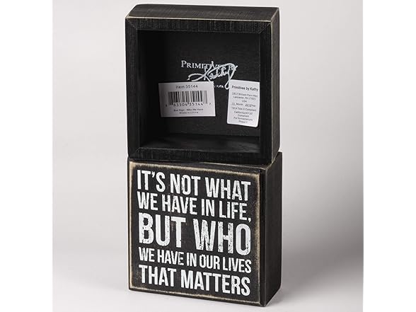 Classic Black and White Box Sign, 4"x 4", Who We Have