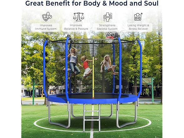 Tatub 10FT Trampoline  Basketball Hoop