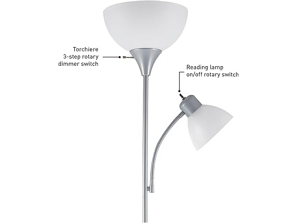 GLOBE Electric 67134 72" Torchiere Floor Lamp