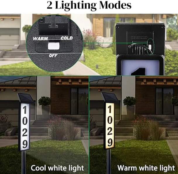 Solar Lighted House Address Sign LED - Gallery 11