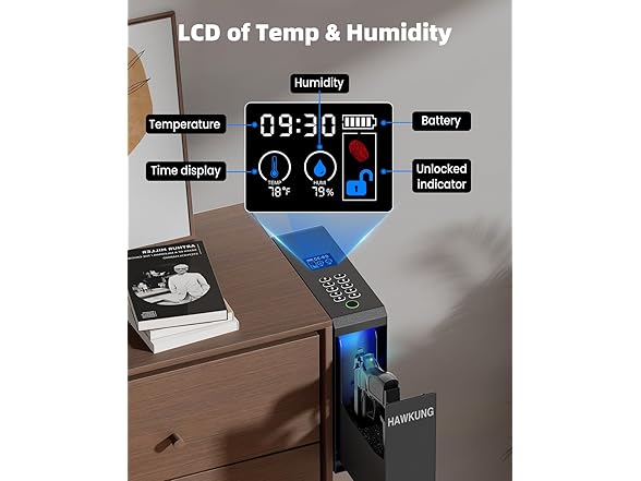 HAWKUNG Slider Bedside Pistol Safe