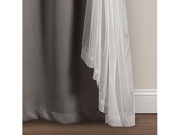 Lush Decor Sheer Grommet Curtains With Insulated Blackout Lining