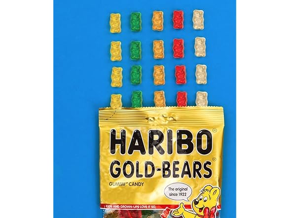 1PK HARIBO Gummi Candy, Original Goldbears, 10 OZ