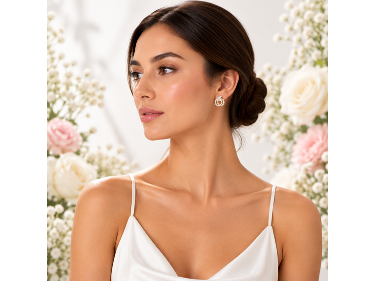 18K Gold Pear CZ Huggie Hoops
