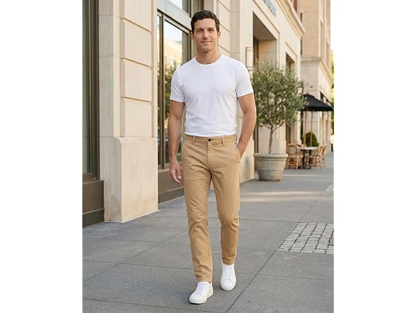 Plaid&Plain Men (31W x 28L) Slim Pants Men's Pants