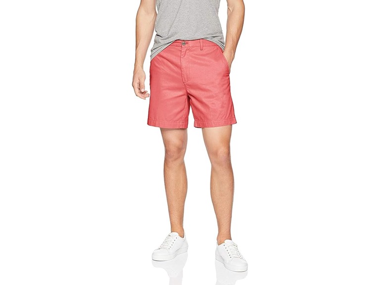 Amazon Essentials Men's Slim-Fit 7" Chino Short, Raspberry Red, 28