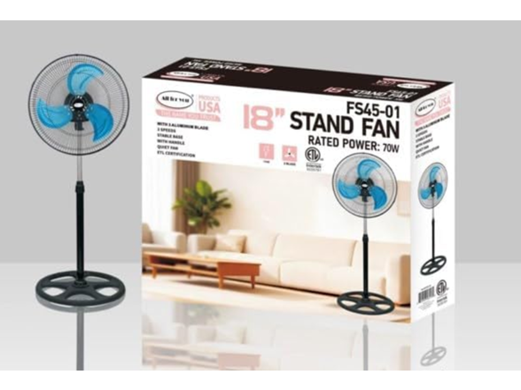 18-Inch Pedestal Stand 3-Speed Oscillating Fan