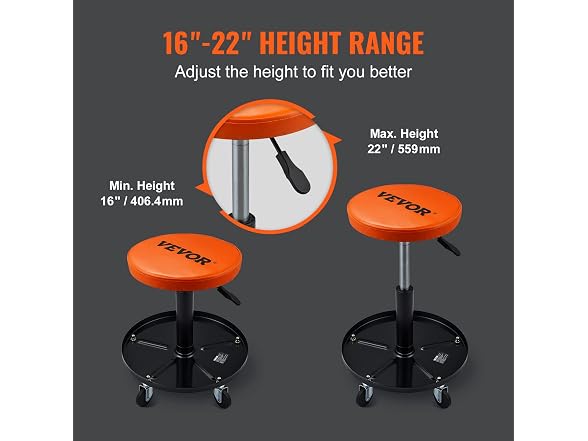 Mechanic Stool, 250 LBS Rolling Pneumatic