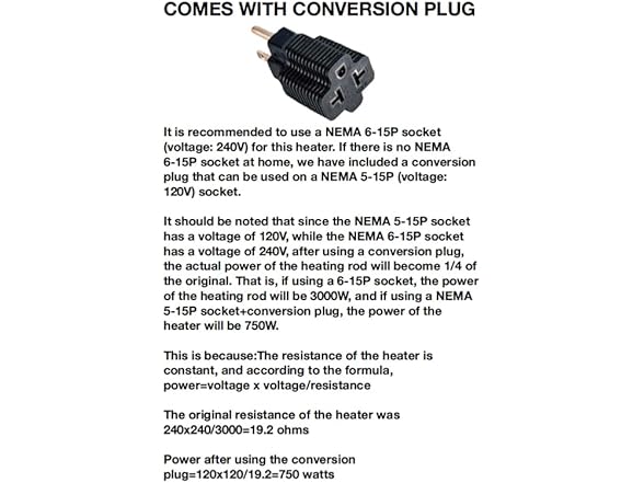GRILLME 240V 3000W NEMA 6-15P Plug