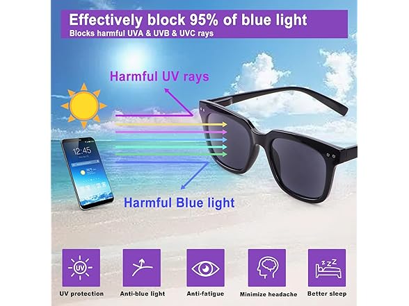 6 PK Blue Light Blocking Reading Glasses