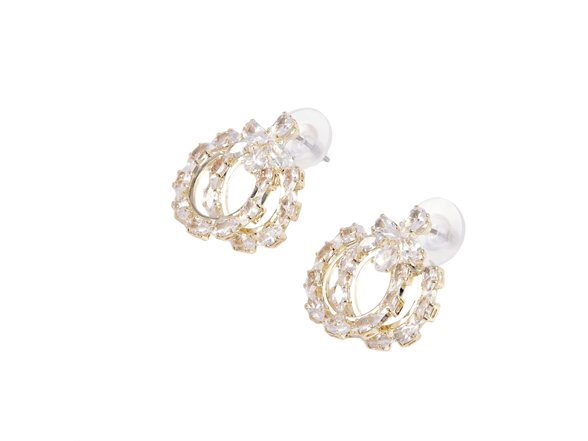 18K Gold Pear CZ Huggie Hoops