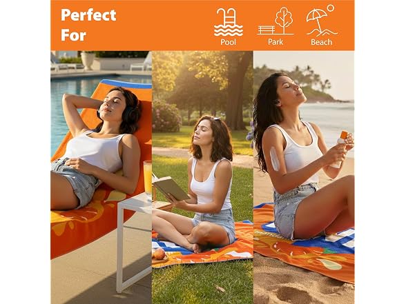 Idea Nuova Fanta Beach Towel, 30"x60" Large Orange