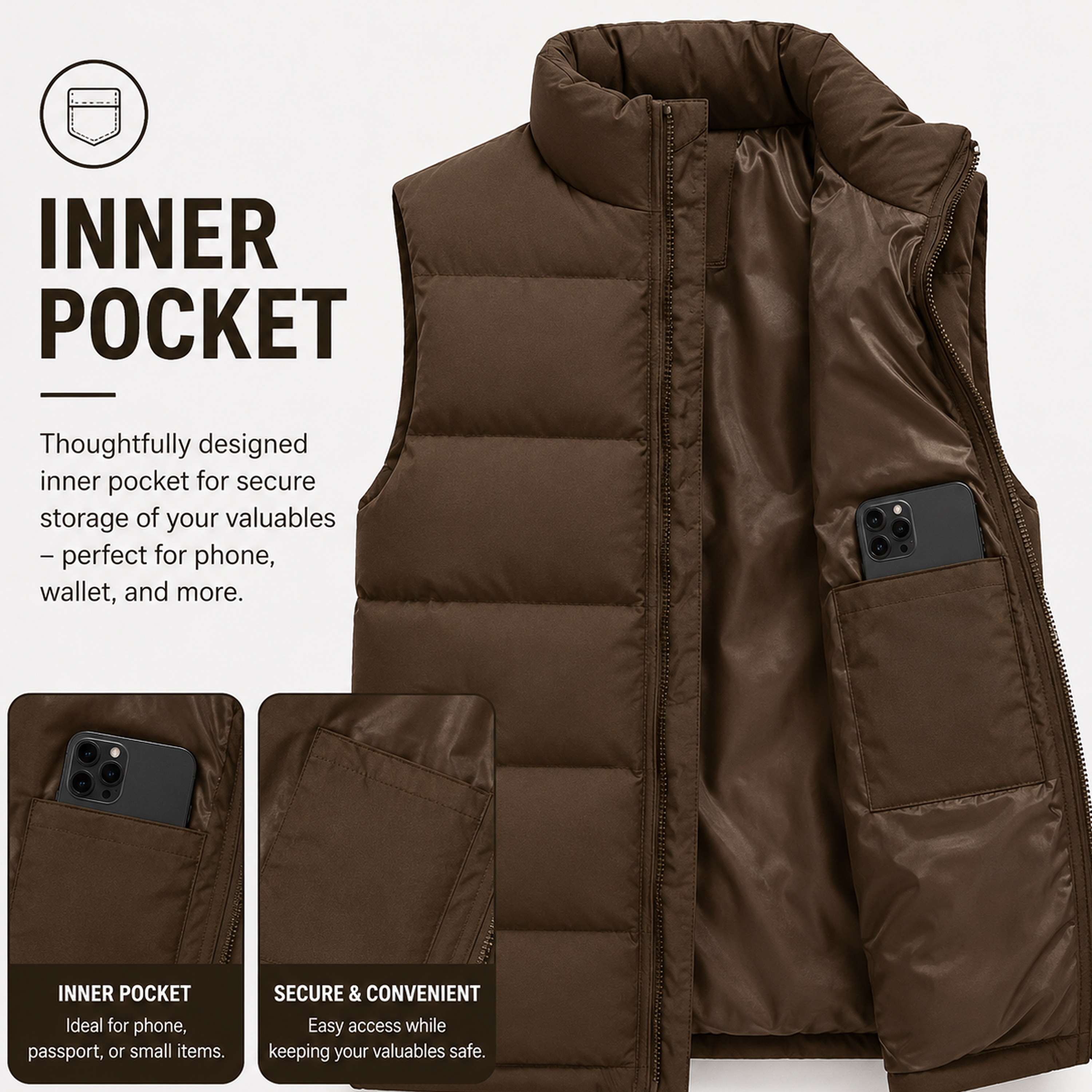 Mens Heavyweight Puffer Bubble Vest - Gallery 28