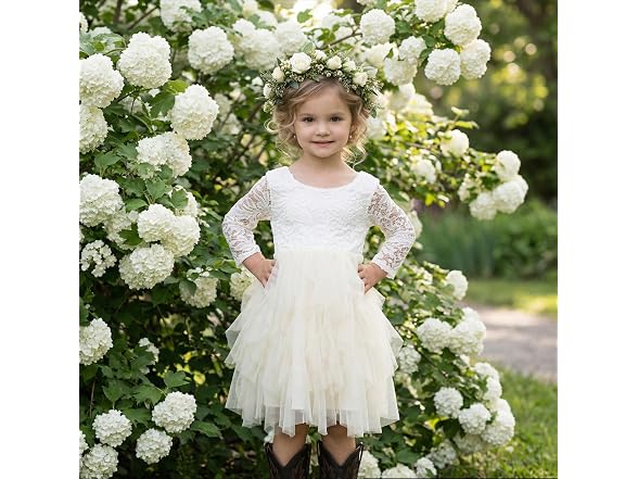 2Bunnies (3T) Girl Peony Lace Back A-Line Dress