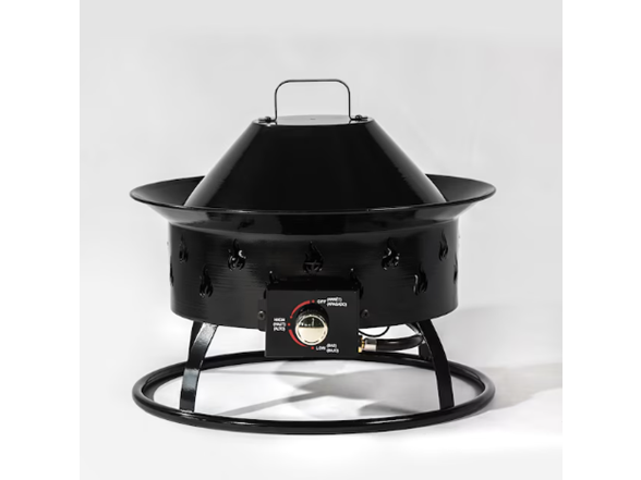 Portable Steel Camping Fire Pit w/ Lava Rock