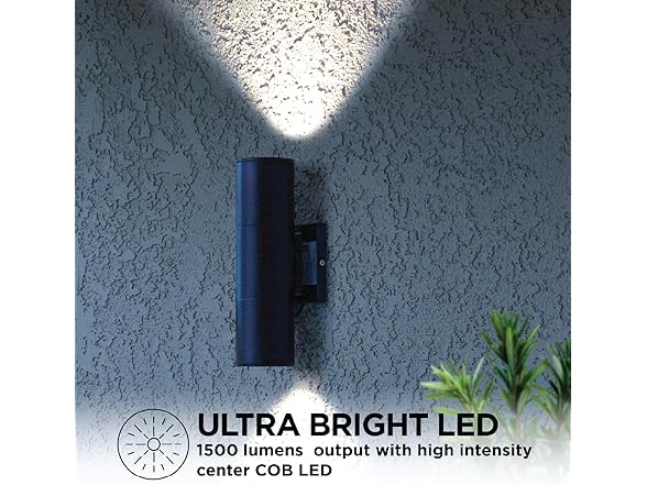 Home Zone 2PK LED Wall Sconce, Black