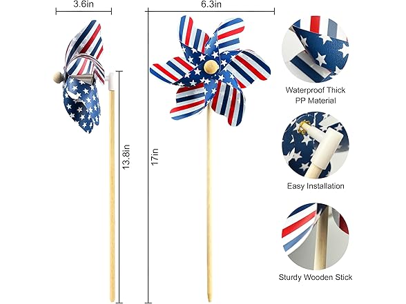 IiILittle 12 Pack Patriotic Pinwheels