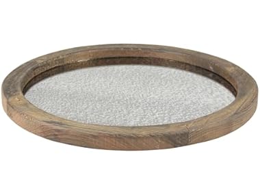 $6.99 Stonebriar Round Natural Wood Serving Tray dealfomo
