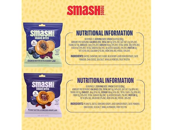 Smash Foods Variety Snack Bites to Go - Gluten