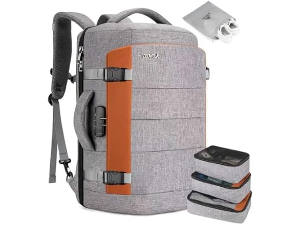 Tzowla Grey 40L 17.3" Travel Laptop Backpack