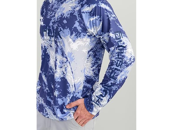 HUK Men's (2XL) Mens Pursuit Pattern Crew Long Sle