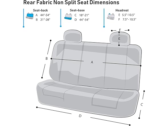 FH Group Full Cover Rear Bench Car Seat Cover