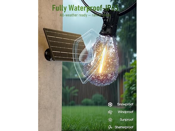 Luckstyle 100FT Solar String Lights