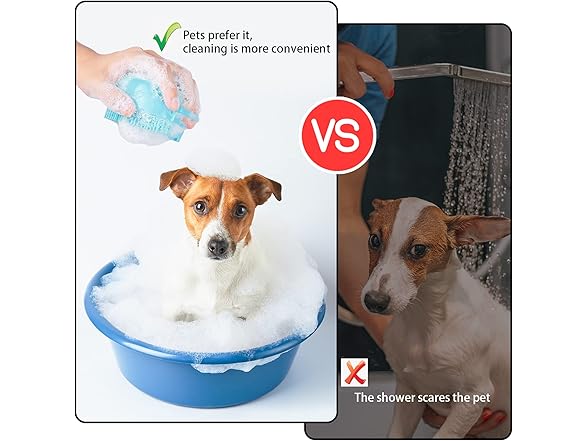 Airfly (2 Pack) Dog Bath Brush Comb Silicone Rubber