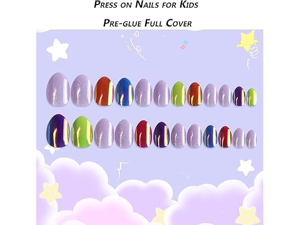 HAIIDOAK Press On Nails for Kids