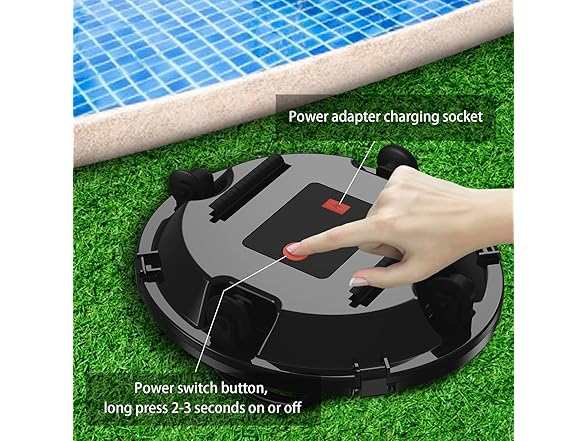 Alescu BLACK-JQR Cordless Robotic Pool Vacuum Black