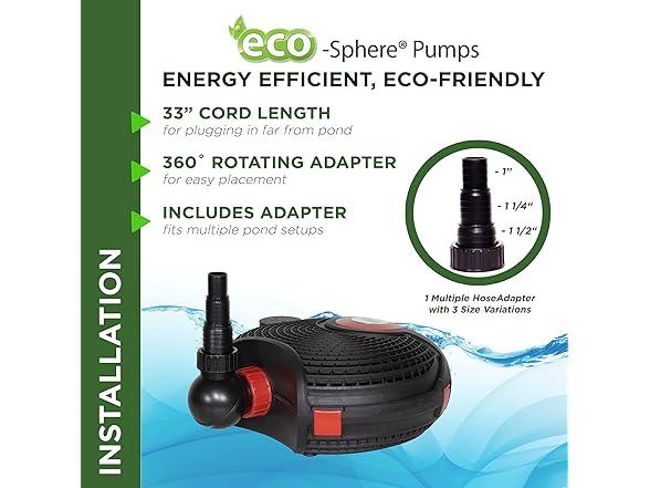 Alpine 4100GPH Pond Pump, 33 ft Cord