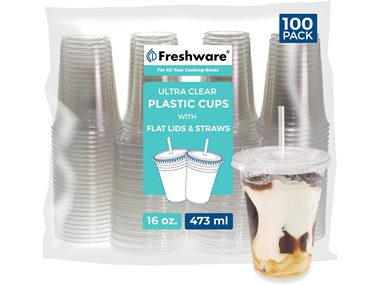 $18.99, Was $26.05, 27% Off! Freshware 16 oz Clear Disposable Plastic Cup dealfomo