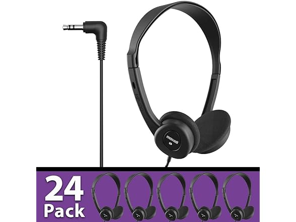 (24 PACK) Maxell Teachers Stereo Headphones