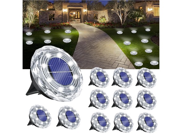 Hakol 12-Pk Solar Ground Light Outdoor Cool White