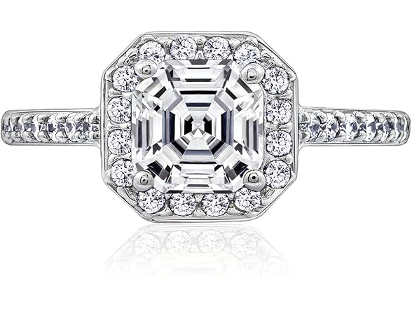 Sterling Silver Halo Ring Size 8