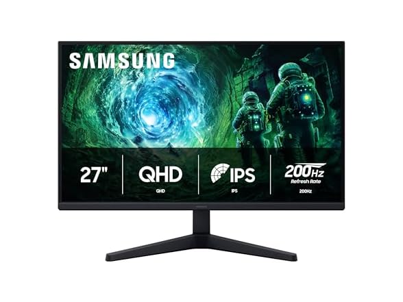 SAMSUNG 27” Odyssey G5 G53F QHD Resolution Gaming Monitor, HDR10, 200Hz Refresh Rate, IPS Panel, AMD FreeSync™ Premium, Black Equalizer, Auto Source Switch, LS27FG532ENXZA (Renewed) (Open Box)