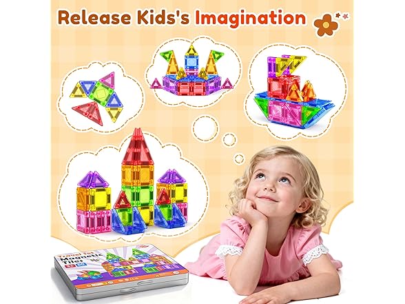 NVHH 60PCS Mini Magnetic Tiles