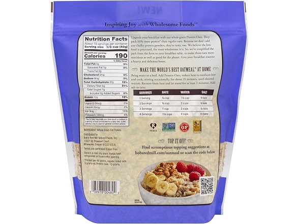 Bob's Red Mill High Protein Oats, 32oz (4 Pack)