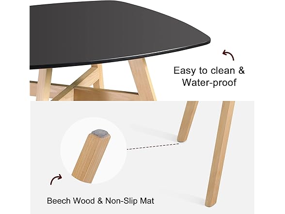 KM Legend Mid Century Modern Square Dining & Coffee Table 3