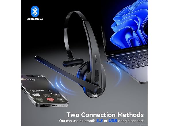 LEVN Wireless Headset Mic Noise Cancel