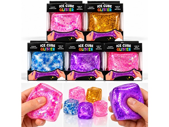Squishy 2.2" Cube Sensory Toy Glitter