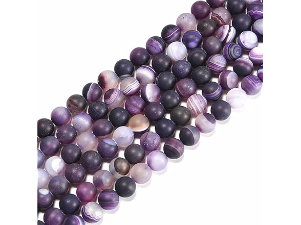 8mm Purple Stripe Agate Loose Beads