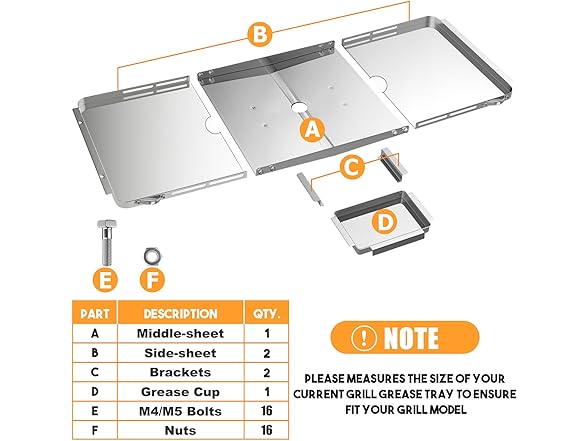 KOSGHO Grill Grease Tray Set, XL