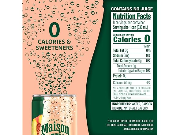 8CT Maison Perrier Forever Peach Sparkling Water