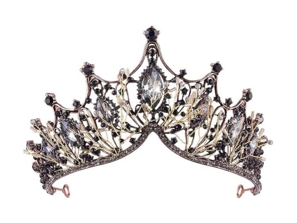 Salliy Baroque Crown and Tiaras- Black