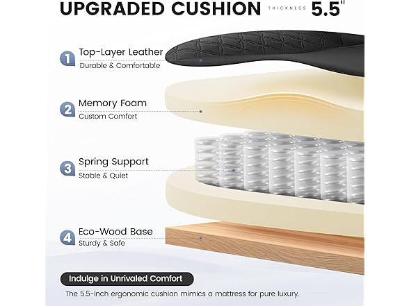 BestGlory Office Desk Chair, Big and Tall Leather Gaming Chair (Open Box)