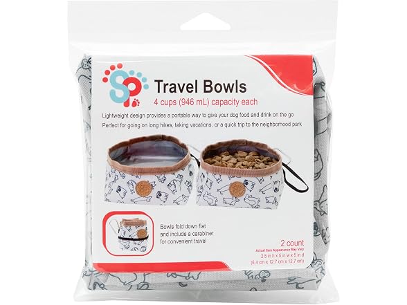 Sport Pet Travel Bowls - Soft Fabric 2pk