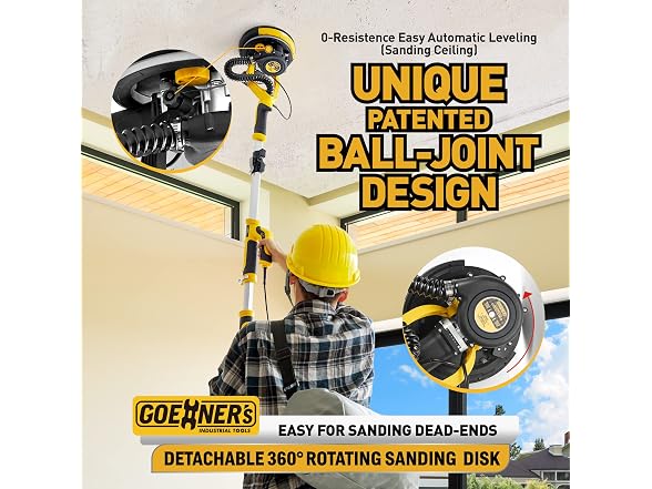 Electric Drywall Sander w/ Vacuum 7-Speed