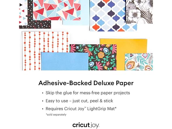 Cricut Joy Adhesive-Backed Deluxe Paper