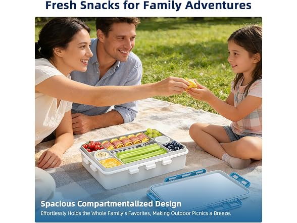 YARUITK Snackle Box with Ice Pack, White